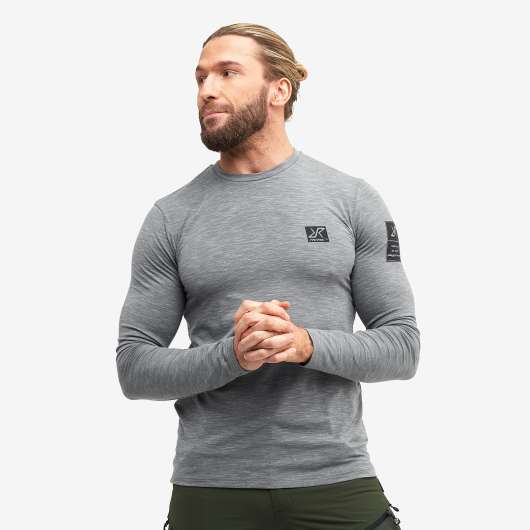 Adapt Long Sleeve Tee - Herr - Grey melange, Storlek:2XL - Tröjor & T-shirts