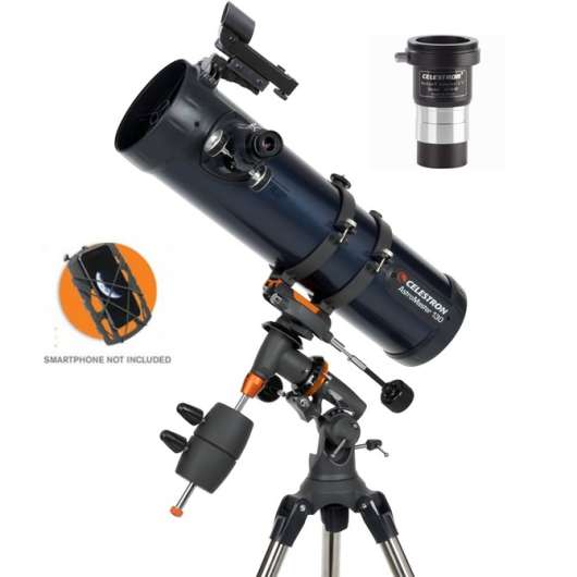 AstroMaster 130EQ spegelteleskop med smartphone adapter & kameraadapter
