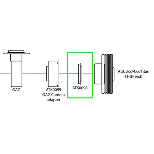 ATiK T2 kameraadapter till EFW Filterhjul eller OAG kameraadapter