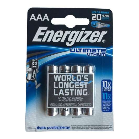 Batteri AAA Lithium 1,5 V 4 Pack