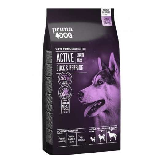 Dog Active Grain Free Anka och Strömming 1,5kg eller 10 KG