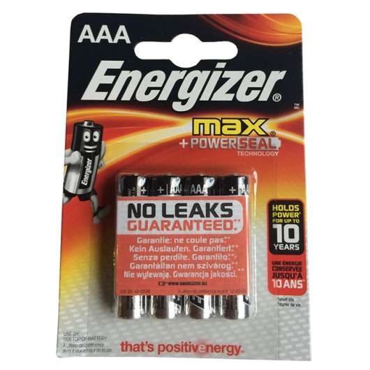 Energizer Batteri AAA Alkaliska 1,5V 4 Pack