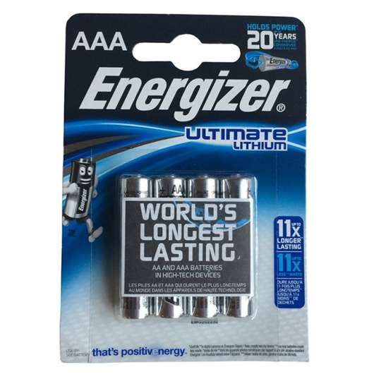 Energizer Batteri AAA Lithium 1,5V 4 Pack