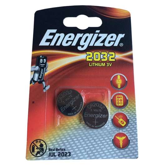 Energizer Batteri CR2032 Lithium 3V 2 Pack