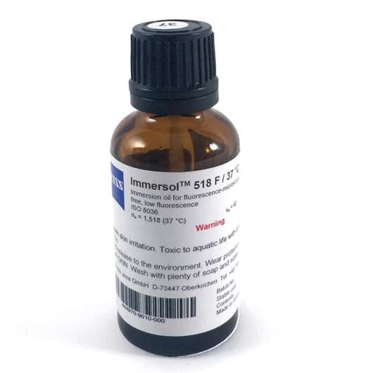 Immersionsolja Immersol 518 F För 37° Fluorescens-Fri, Flaska 20 ml, Från Zeiss
