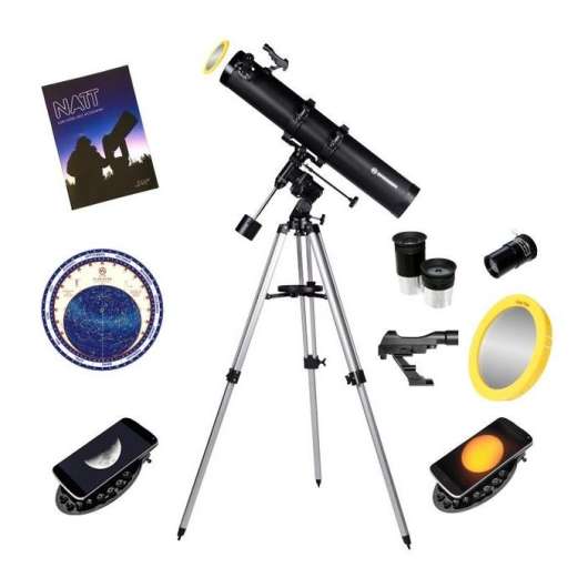 Komplettpaket Galaxia 114/900 EQ spegelteleskop med mycket tillbehör