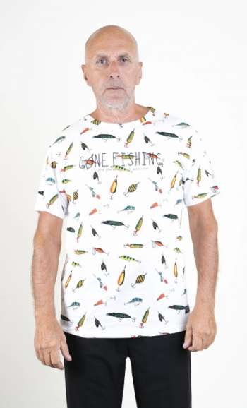 SQRTN Gone Fishing T-shirt Lure White UTFÃRSÃLJNING