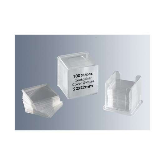 Täckglas, borosilikat, tjocklek 1, 0,13 - 0,16 mm, DIN ISO 8255 - för mikroskop
